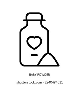baby powder icon. Line Art Style Design Isolated On White Background