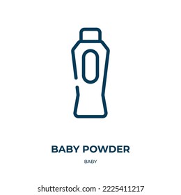Baby powder icon. Linear vector illustration from baby collection. Outline baby powder icon vector. Thin line symbol for use on web and mobile apps, logo, print media.