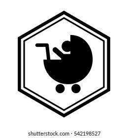Baby pram children icon vector illustration graphic design