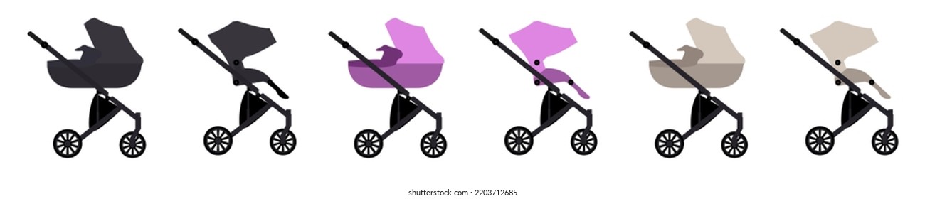 Colección de brochas para bebés, vector aislado en fondo blanco