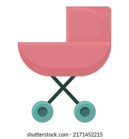 Baby pram icon cartoon vector. Store shop. Plastic toy