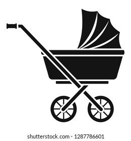 Baby pram icon. Simple illustration of baby pram vector icon for web design isolated on white background