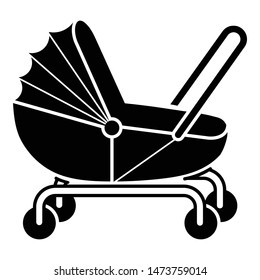 Baby pram icon. Simple illustration of baby pram vector icon for web design isolated on white background