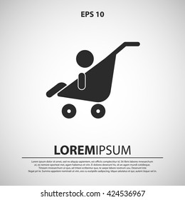 baby pram icon. baby pram vector illustration