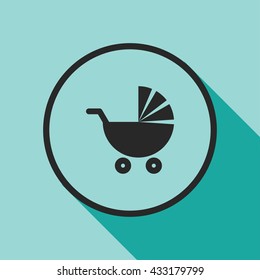 baby pram icon. baby pram vector illustration