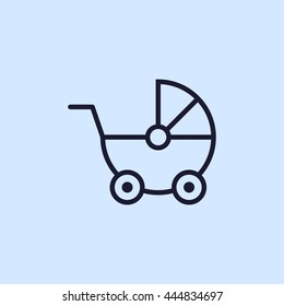 baby pram line icon