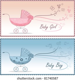 Baby prams, vector illustration