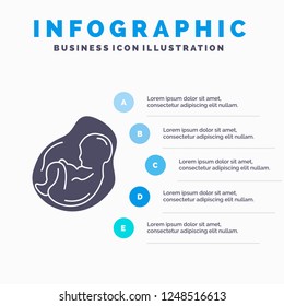 Baby, pregnancy, pregnant, obstetrics, fetus Infographics Template for Website and Presentation. GLyph Gray icon with Blue infographic style vector illustration.