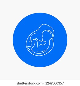 Baby, pregnancy, pregnant, obstetrics, fetus White Line Icon in Circle background. vector icon illustration