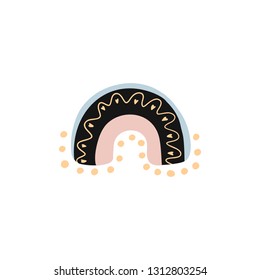 Baby print Hand drawn graphic for typography poster, card, label, flyer, page, banner, baby wear, nursery. Scandinavian style. Black, blue and pink. Vector illustration