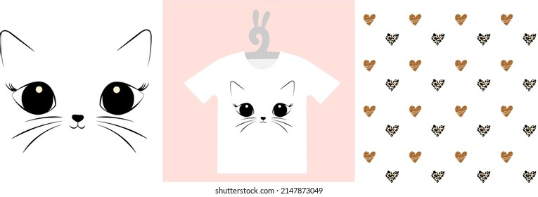 Baby Prints and seamless pattern on T-shirts, sweatshirts, wall art. Hand Drawn Nursery Art. Isolated vector illustration