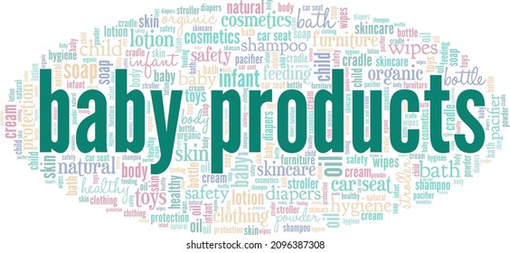 Baby Products conceptual vector illustration word cloud isolated on white background.