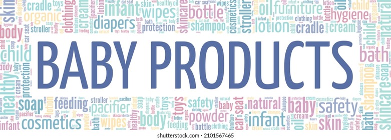 Baby Products conceptual vector illustration word cloud isolated on white background.