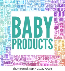 Baby Products conceptual vector illustration word cloud isolated on white background.