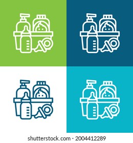 Baby Products Flat four color minimal icon set