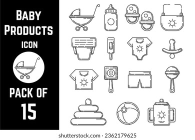 Baby Products icon pack bundle lineart vector template
