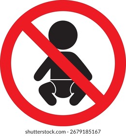 “No hay bebé prohibido icono de señal de advertencia”