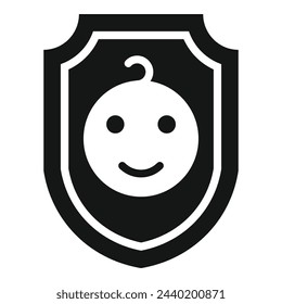 Baby protection icon simple vector. Share community. Hand help volunteer