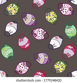 
Las máscaras protectoras para bebés son un patrón impecable. Ilustración vectorial.