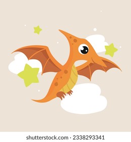 BABY PTERODACTYL CUTE VECTOR WILD