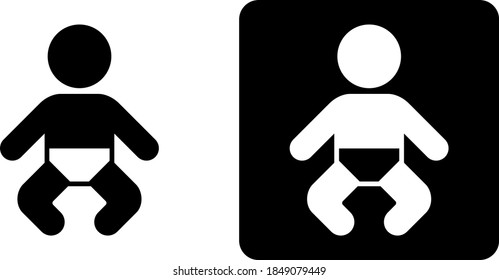 Baby Public icon of vector set