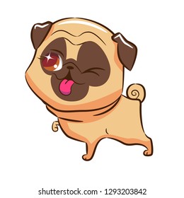 baby pug vector