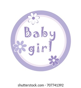 Baby purple cupcake topper vector