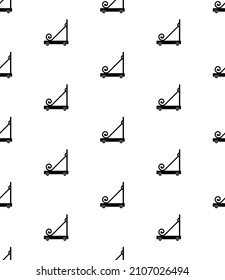 Baby Push Walker Icon Seamless Pattern, Infants, Kids Helping Device For Walking Vector Art Illustration