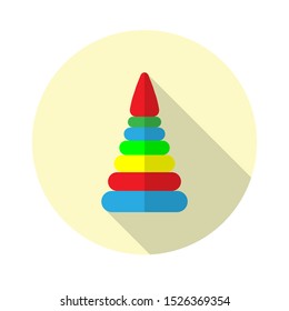 
baby pyramid flat icon. games sign for children.Vector illustration in a simple style with a falling shadow. 10 eps.