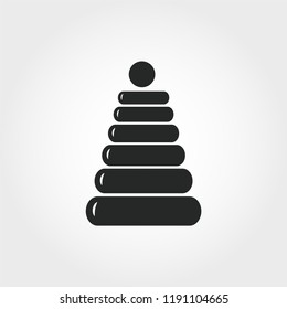 Baby Pyramid icon. Monochrome style design from baby things collection. UI. Pixel perfect simple pictogram baby pyramid icon. Web design, apps, software, print usage.