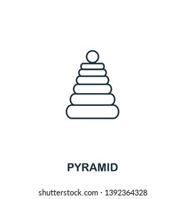 Baby Pyramid icon outline style. Creative thin design from baby things icon collection. Pixel perfect simple baby pyramid icon. Web design, apps, software, print usage.