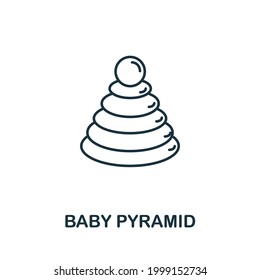 Baby Pyramid icon from baby things collection. Simple line element Baby Pyramid symbol for templates, web design and infographics