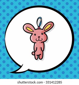 baby rabbit doodle, speech bubble