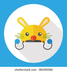 baby rabbit hat flat icon