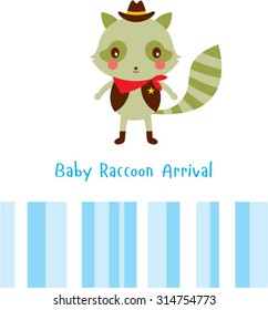 baby raccoon arrival card
