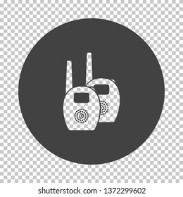 Baby radio monitor icon. Subtract stencil design on tranparency grid. Vector illustration.