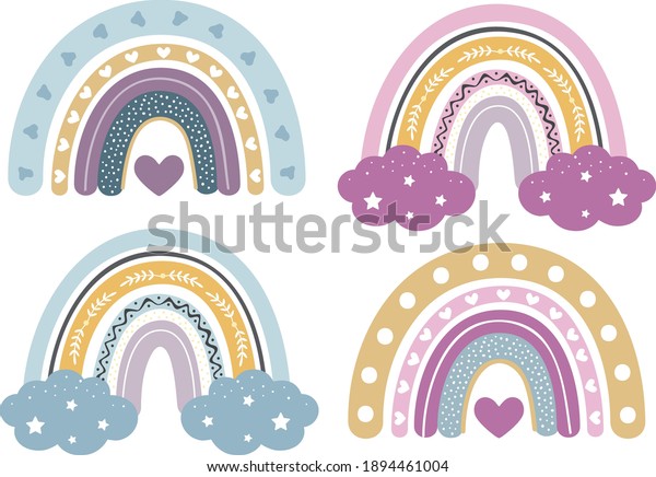 Download Baby Rainbow Clipart Nursery Rainbow Decoration Stock Vector Royalty Free 1894461004