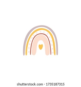 Baby rainbow. Vector Illustration. Nursery pattern in hand drawn scandinavian style. Texture for fabric, textile, wrapping and wallpaper.