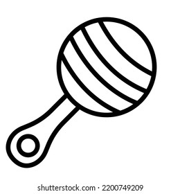 Baby rattle Bold Line Vector icon which can easily modify or edit

