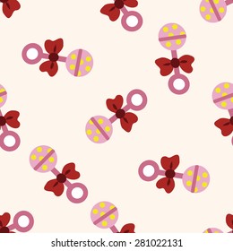Baby rattle , cartoon seamless pattern background