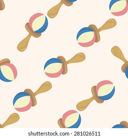 Baby rattle , cartoon seamless pattern background