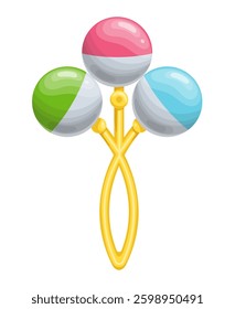 Baby rattle. Cartoon vector illustration.