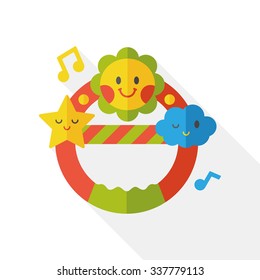 Baby rattle flat icon