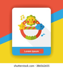 Baby rattle flat icon