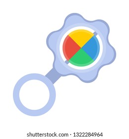 Baby rattle flat icon.You can be used baby rattle icon for several purposes like: websites, UI, UX, print templates, presentation templates, promotional materials, web and mobile phone apps