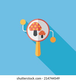 baby rattle flat icon with long shadow,eps10