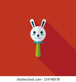 baby rattle flat icon with long shadow,eps10