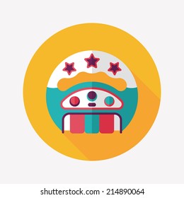 baby rattle flat icon with long shadow,EPS 10