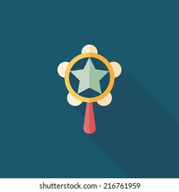 baby rattle flat icon with long shadow,eps10