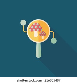 baby rattle flat icon with long shadow,eps10